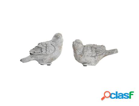Figura Decorativa Dkd Home Decor Gris Cemento Pájaro (15 X