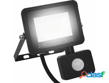 Foco LED VIDAXL con Sensor Blanco Frío (20W - Aluminio)