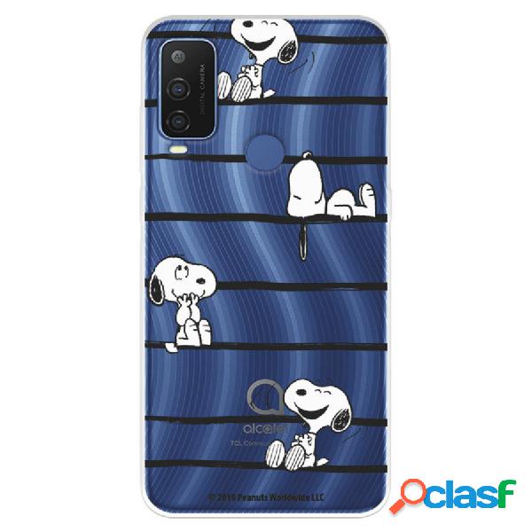 Funda Para Alcatel 1 L Pro Oficial De Peanuts Snoopy Rayas -