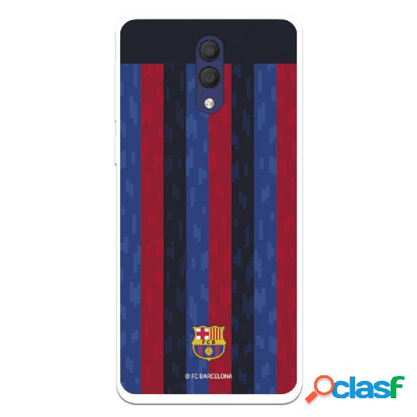 Funda Para Alcatel 1X 2019 Del Fc Barcelona Fondo Rayas