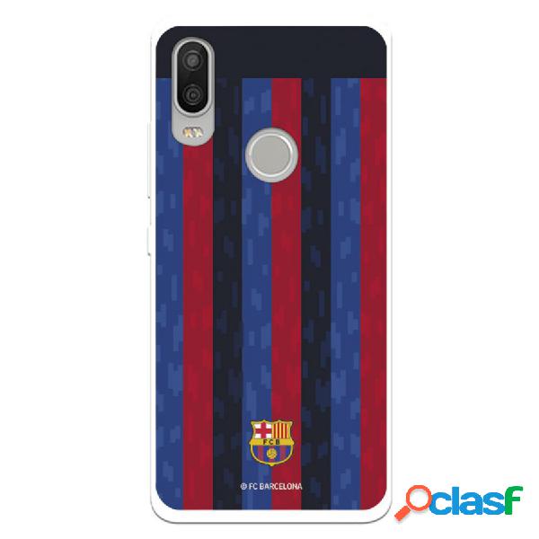 Funda Para Bq Aquaris X2 Del Fc Barcelona Fondo Rayas