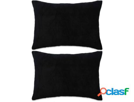 Fundas de Cojín VIDAXL Tejido 2 uni. (Negro - 40x60 cm)