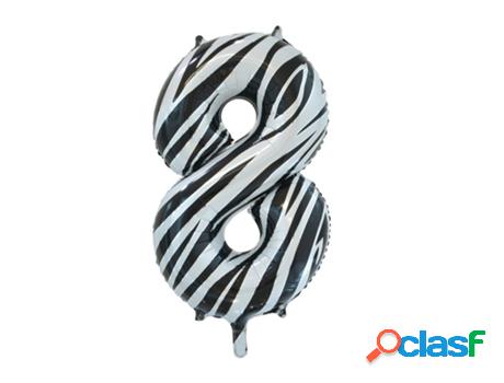 Globo WEFIESTA Foil Número 8 Zebra
