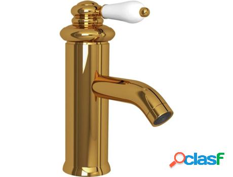 Grifo Mezclador para Lavabo VIDAXL (Dorado - Metal)