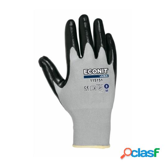 Guante Mecanico L09 Negro Eco-Nit Nylon GrisJuba