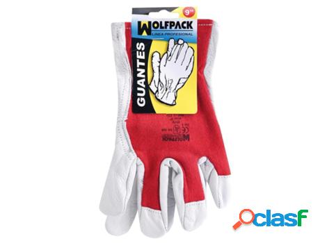 Guantes piel / lona con colgador 9 (par)