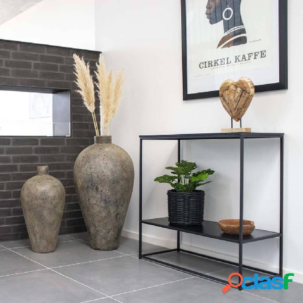 House Nordic Mesa consola con 2 estantes Avery negro