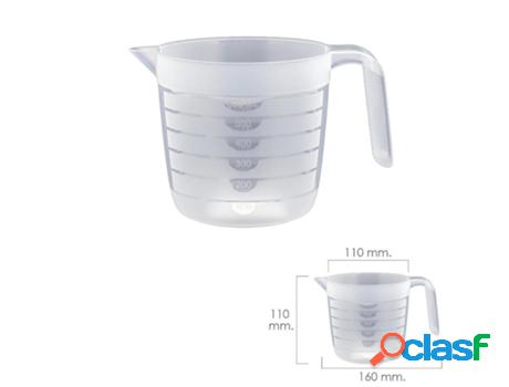 Jarra medidora plastico apta microondas 600 ml.