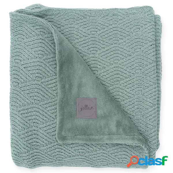 Jollein Manta River Knit lana verde ceniza 100x150 cm