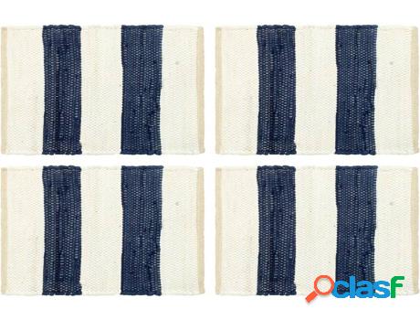 Juego 4 Manteles VIDAXL Patrón Rayas (Algodón - 30x45 cm -