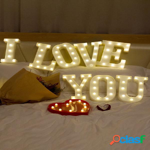 LED inglés letra y símbolo Patrón luz de noche casa