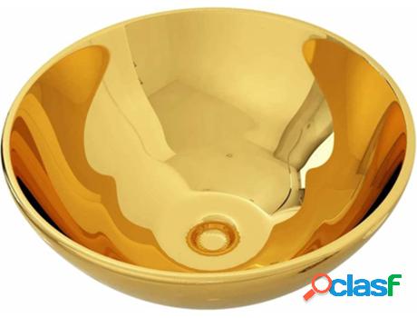 Lavabo VIDAXL Cerámico (Dorado - 32,5x14 cm)