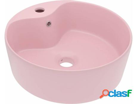 Lavabo VIDAXL con Rebosadero (Rosa - Cerámica - 36x13 cm)