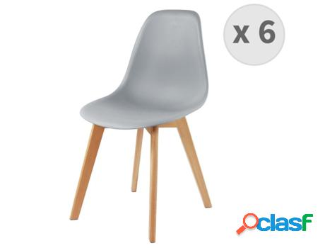 Lena-Silla Escandinava Gris Patas De Haya (X6)