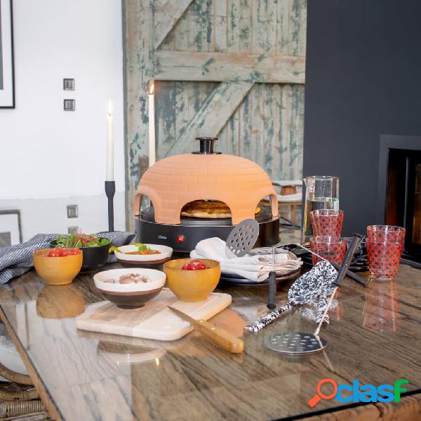 Livoo Horno de pizza para fiestas 6 personas negro 1200 W