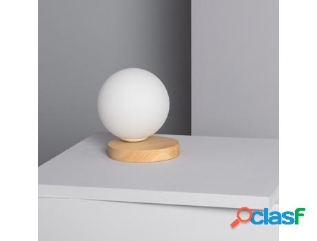 Lámpara de Mesa LEDKIA (Beige - G9 - 12 W - Madera -