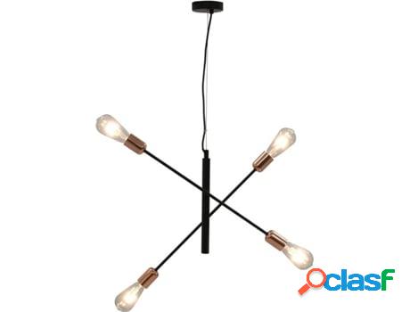 Lámpara de Techo VIDAXL Metal Negro y Cobre (2W - E27 - 60