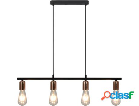 Lámpara de Techo VIDAXL Metal Negro y Cobre (2W - E27 - 80
