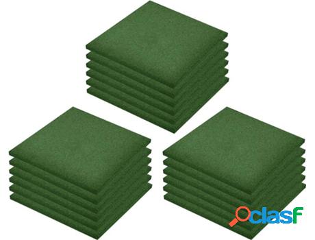 Losas de Goma Protección VIDAXL (Verde - 50 x 50 cm -