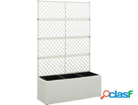 Maceta VIDAXL (Blanco - Mimbre - 83x30x130 cm)