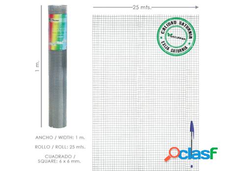 Malla electrosoldada galvanizada 6x6 / 100 cm. rollo 25