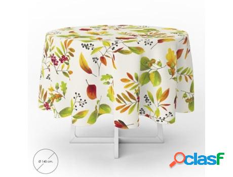 Mantel hule redondo hojas otoño impermeable antimanchas pvc