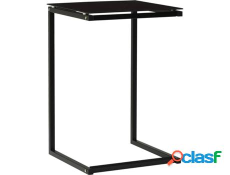 Mesa Apoyo VIDAXL (Negro - Cristal - 40 x 40 x 60 cm)