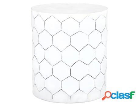 Mesa Auxiliar de Metal Blanco Aspecto Moderno Decorativa