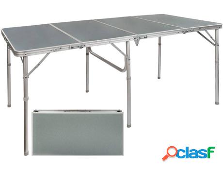 Mesa Plegable AKTIVE Camping (Gris - Aluminio - 160x80x70.5