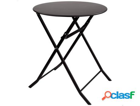 Mesa de Jardín AKTIVE (Negro - Acero - 60x60x70 cm)
