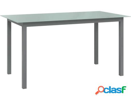 Mesa de Jardín VIDAXL (Gris - Aluminio - 150x90x74 cm)