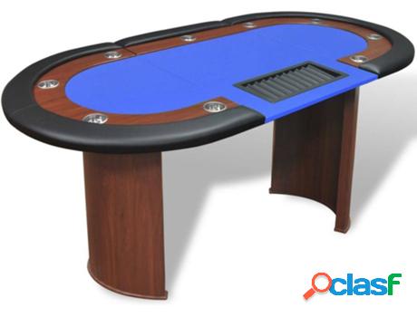 Mesa de Póquer VIDAXL (Azul - Tablero DM - 208 x 107 x 81
