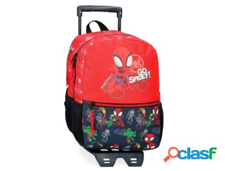 Mochila com Trolleys MARVEL Go Spidey (Poliéster - Rojo -