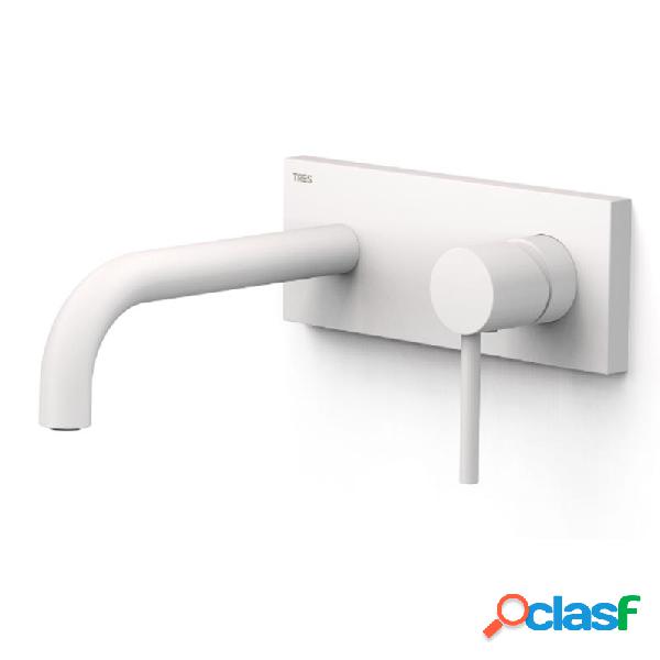 Monomando lavabo tres exclusive study empotrado 180mm blanco