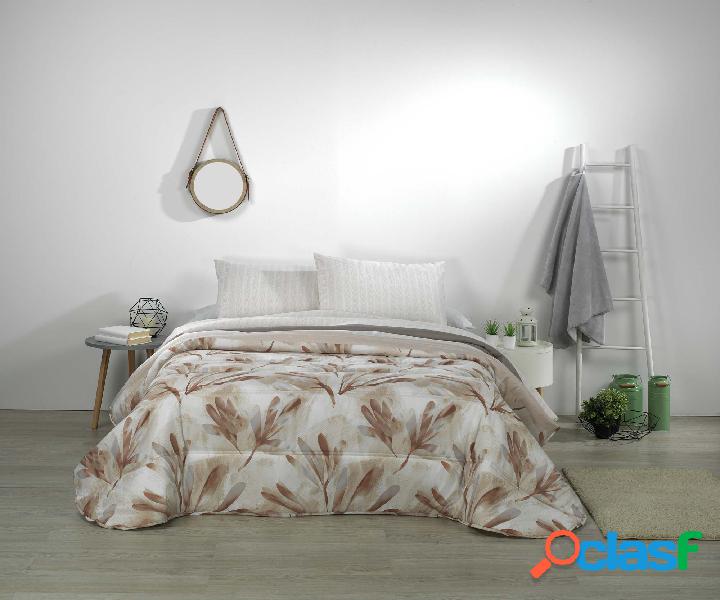 Mora Edredón Nórdico Estampado Combinado Hojas Beige