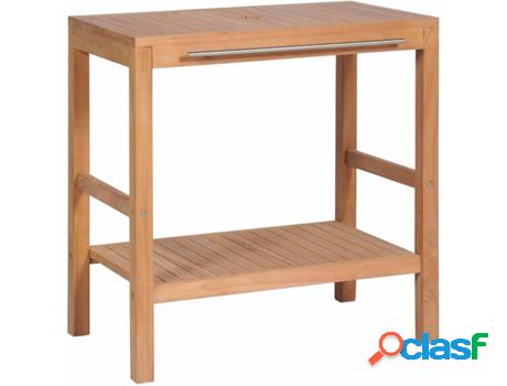Mueble Lavabo VIDAXL 246492 (Marrón - Teca - 74x45x75 cm)