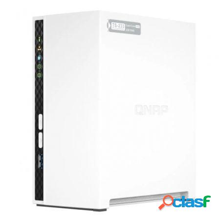 Nas qnap ts-233/ 2 bahias 3.5"- 2.5"/ 2gb ddr4/ formato