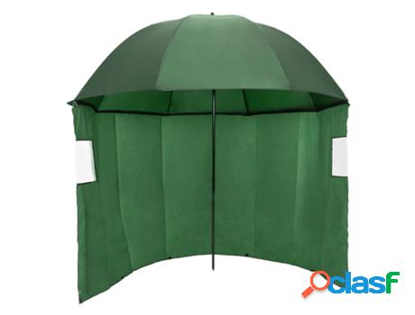 Paraguas de Pesca Con Panel Lateral, Verde Oliva,
