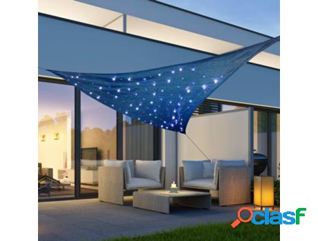 Parasol Tipo Vela Con 100 Luces Led HI (Azul -360 x 360 x