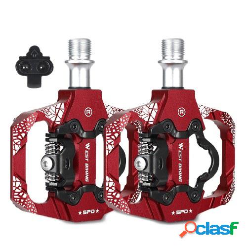 Pedales de bicicleta WEST BIKING MTB doble plataforma SPD