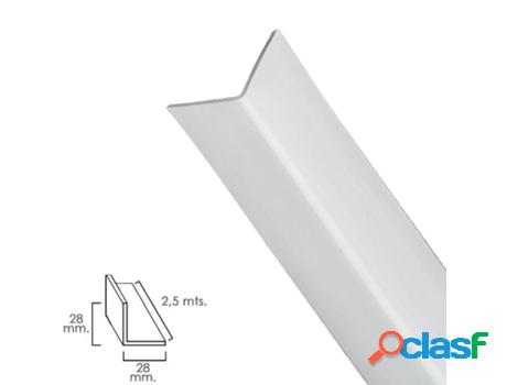 Perfil pvc angulo 25x25 mm. blanco barra 2,5 metros