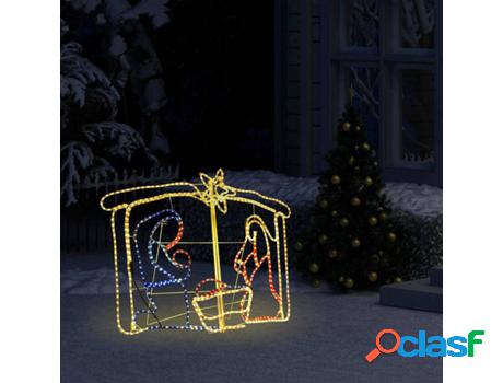 Pesebre de Navidad VIDAXL 240 Luces LED (PVC - Acero -