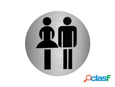 Placa adhesiva baño mujer / hombre acero inoxidable ø 7