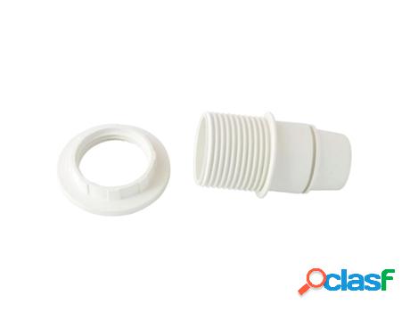Portalamparas 4 a. e-14 con rosca + arandela blanco