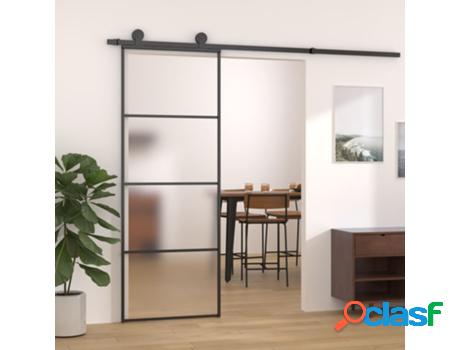 Puerta Corredera VIDAXL (Negra - Vidrio - 76 X 205 Cm)