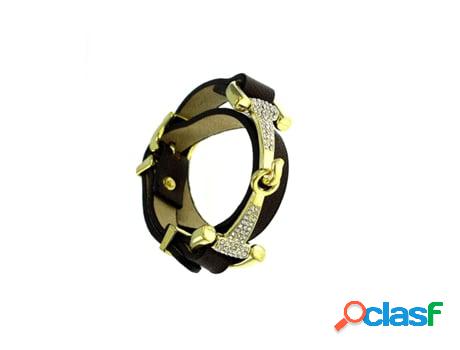 Pulseras SC_CRYSTAL Mujer (Cuero - Marrón)
