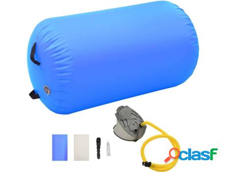 Rollo de Yoga inflable VIDAXL Azul con bomba (100x60cm -