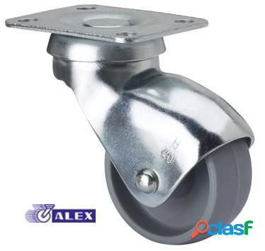 Rueda Giratoria Platina 46X36Mm 022Kg Cojinete Liso 040Mm