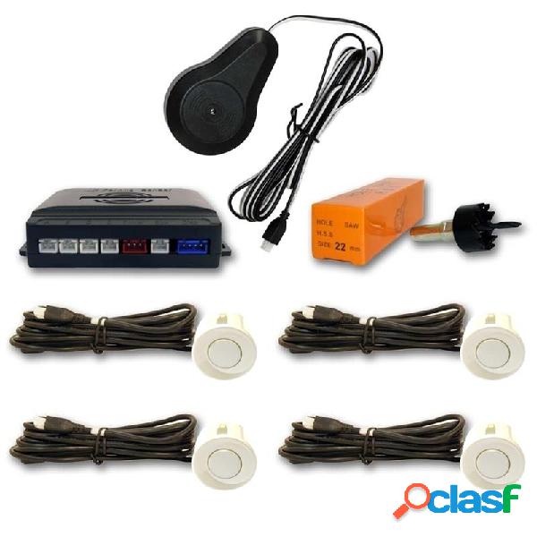 Sensor aparcamiento 4 detectores ultrasonidos Blanco y