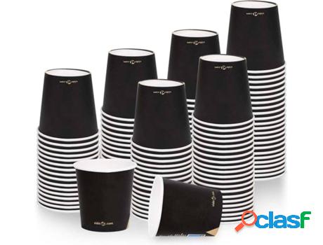 Set 100 Vasos Desechables VIDAXL Café 120 ml (Negro - 100